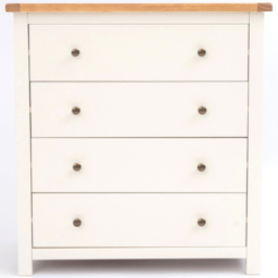 Maggiori 4 Drawer Off White Chest of Drawers with Brass Knobs - Wilko - thumbnail 3