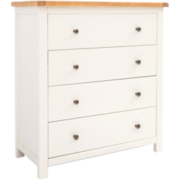Maggiori 4 Drawer Off White Chest of Drawers with Brass Knobs - Wilko - thumbnail 4