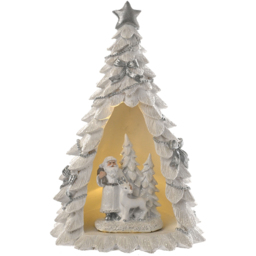 The Seasonal Gift Co. LED Freestanding Santa and Reindeer in Tree Christmas Decoration 24cm - Size: 25 x 15 x 15cm - White - Wilko - thumbnail 3