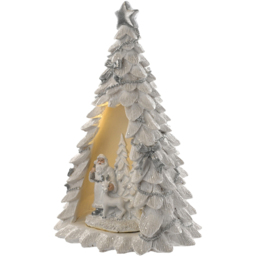 The Seasonal Gift Co. LED Freestanding Santa and Reindeer in Tree Christmas Decoration 24cm - Size: 25 x 15 x 15cm - White - Wilko - thumbnail 4