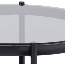 Florence Bayonne Single Shelf Smoked Glass Top Oval Coffee Table - Black - Furniture To Go - Wilko - thumbnail 7