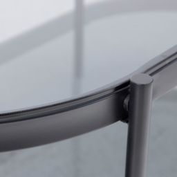 Florence Bayonne Single Shelf Smoked Glass Top Oval Coffee Table - Black - Furniture To Go - Wilko - thumbnail 6