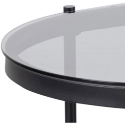 Florence Bayonne Single Shelf Smoked Glass Top Oval Coffee Table - Black - Furniture To Go - Wilko - thumbnail 5
