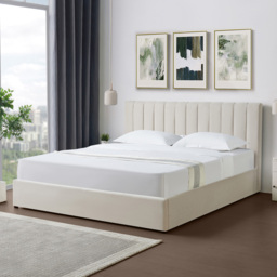 Brooklyn Evelynne Super King Beige Linen Ottoman Bed - Yellow - Wilko - thumbnail 3