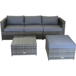 Charles Bentley 4 Seater Grey Corner Sofa Lounge Set - Wilko - thumbnail 4