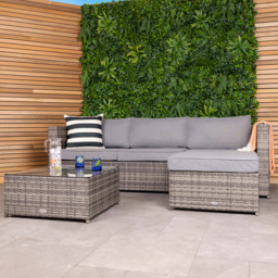 Charles Bentley 4 Seater Grey Corner Sofa Lounge Set - Wilko - thumbnail 1
