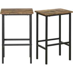 Portland Rustic Brown Industrial Bar Stool Set of 2 - Wilko - thumbnail 3