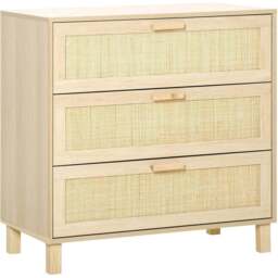 Portland Natural Wooden 3 Drawer Storage Cabinet - Size: 80 x 40 x 80cm - Wilko - thumbnail 3