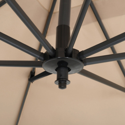 Living and Home Khaki Square Rotating Crank Cantilever Parasol with Reservoir Base 3m - Green - Wilko - thumbnail 4