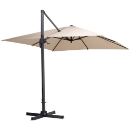 Living and Home Khaki Square Rotating Crank Cantilever Parasol with Reservoir Base 3m - Green - Wilko - thumbnail 1