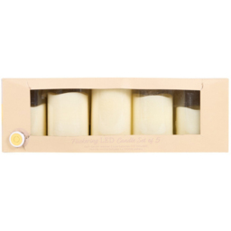 Set of 5 Flickering LED Candles - Ivory - Wilko - thumbnail 4