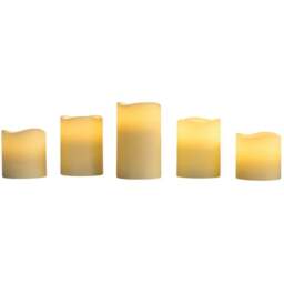 Set of 5 Flickering LED Candles - Ivory - Wilko - thumbnail 1