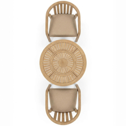 Royalcraft Maris 2 Seate Light Teak Acacia Wood Round Outdoor Bistro Set - Size: 2 Seater - Natural - Wilko - thumbnail 5