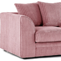 Luxor 5 Seater Pink Jumbo Cord Scatter Back Sofa Set - Wilko - thumbnail 6