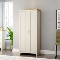 Lexington 2 Door Cream Gold Handle Wardrobe - Wilko - thumbnail 3