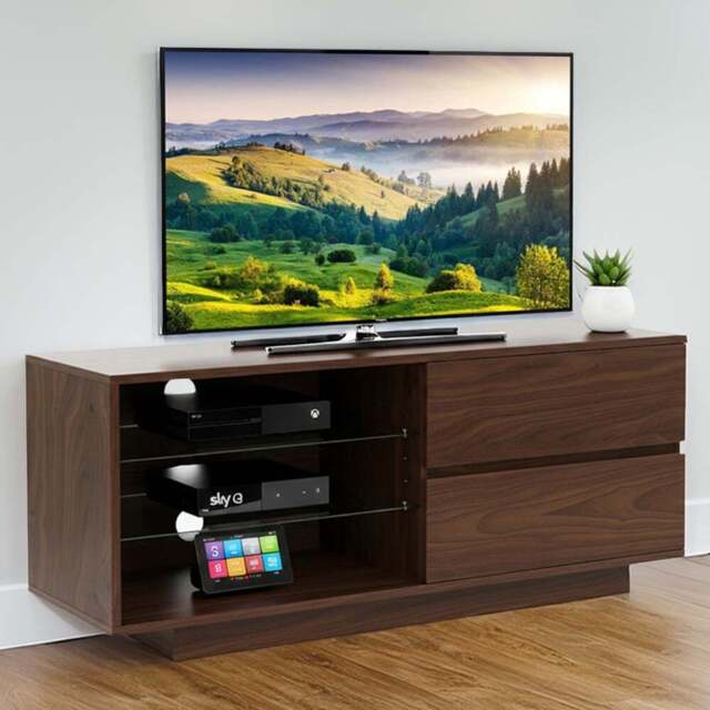 Centurion Supports Gallus 2 Drawer 3 Shelf Premium Walnut TV Unit - Size: 47.5 x 110 x 39.5cm - Brown - Wilko - image 1