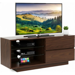 Centurion Supports Gallus 2 Drawer 3 Shelf Premium Walnut TV Unit - Size: 47.5 x 110 x 39.5cm - Brown - Wilko - thumbnail 3