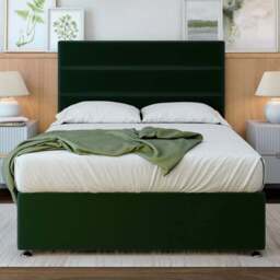 Bedmaster Single Emerald Green Plush Velvet Divan Base - Wilko