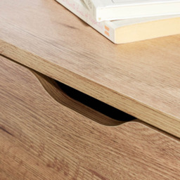 Home Source 2 Drawer Oak Bedside Table - Brown - Wilko - thumbnail 5