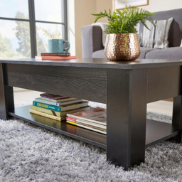 Home Source Orlando Single Shelf Black Lift Up Storage Coffee Table - Size: 51 x 50 x 100cm - Wilko - thumbnail 6