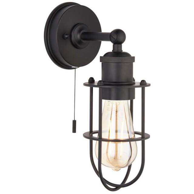 Merano Treviso Matt Black Bathroom Wall Lamp - Size: 16.2 x 11 x 28.6cm - Wilko - image 1