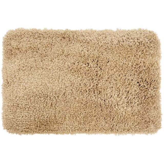 Allure Bath Fashions Beige Microfibre Shaggy Bath Mat 40 x 60cm - Brown - Wilko - image 1