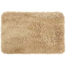 Allure Bath Fashions Beige Microfibre Shaggy Bath Mat 40 x 60cm - Brown - Wilko