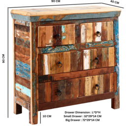 Brooklyn Camea 4 Drawer Wooden Chest of Drawers - Brown - Wilko - thumbnail 6