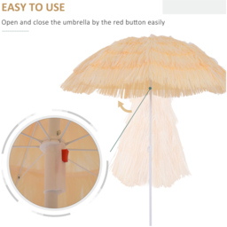 Outsunny Outdoor Sun Umbrella Sunshade Hawaiian Folding Tilting Crank Parasol Wheat - Size: 190 x 160 x 160cm - Yellow - Wilko - thumbnail 6