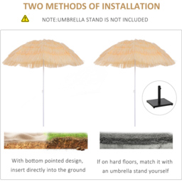 Outsunny Outdoor Sun Umbrella Sunshade Hawaiian Folding Tilting Crank Parasol Wheat - Size: 190 x 160 x 160cm - Yellow - Wilko - thumbnail 5