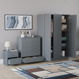 Vida Designs Riano Grey 3 Piece Bedroom Furniture Set - Wilko - thumbnail 6