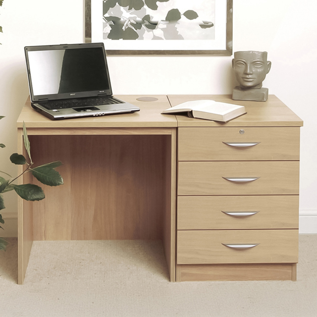 R White Cabinets 4 Drawer Light Brown Set-05 Desk - Size: 72.8 x 107.9 x 54cm - Wilko - image 1