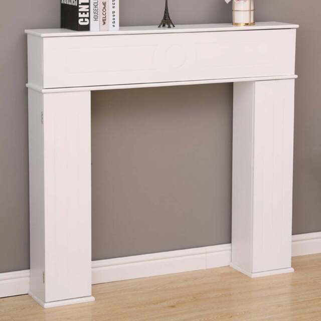 FurnitureHMD 3 Door White Fireplace Surround Edge Storage Unit - Size: 100 x 107 x 18cm - Wilko - image 1