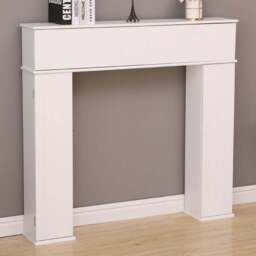 FurnitureHMD 3 Door White Fireplace Surround Edge Storage Unit - Size: 100 x 107 x 18cm - Wilko - thumbnail 1