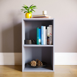 VIDA DESIGNS Oxford 2 Cube Grey Bookcase - Size: 2 Shelf - Wilko - thumbnail 4