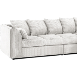 Luxor 4 Seater Silver Jumbo Cord Right Hand Facing Scatter Back L Shaped Corner Sofa Set - Wilko - thumbnail 5
