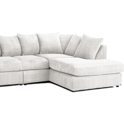 Luxor 4 Seater Silver Jumbo Cord Right Hand Facing Scatter Back L Shaped Corner Sofa Set - Wilko - thumbnail 4