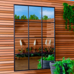 Charles Bentley Large Black Industrial Garden Mirror 120 x 80cm - Wilko - thumbnail 3
