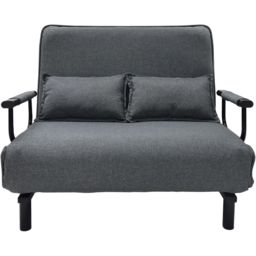 Alivio 2-in-1 Double Grey Adjustable Backrest Foldable Sofa Bed - Size: 2 Seater - Wilko - thumbnail 3
