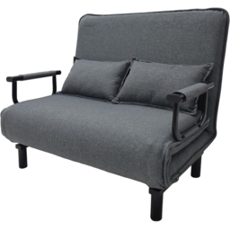 Alivio 2-in-1 Double Grey Adjustable Backrest Foldable Sofa Bed - Size: 2 Seater - Wilko - thumbnail 5
