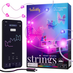 Twinkly 100 RGB Heart Shaped LED Smart Transparent Cable USB String Light 6m - Size: 12 x 5.6 x 18cm - n/a - Wilko - thumbnail 4
