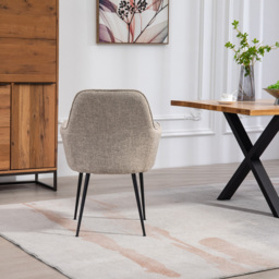 Artemis Home Carrara Set of 2 Brown Fabric Dining Chairs - Wilko - thumbnail 7
