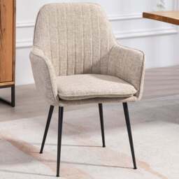 Artemis Home Carrara Set of 2 Brown Fabric Dining Chairs - Wilko