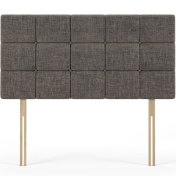 Bedmaster Small Double Slate Linen Pearl Squared Headboard - Grey - Wilko - thumbnail 3