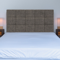 Bedmaster Small Double Slate Linen Pearl Squared Headboard - Grey - Wilko - thumbnail 1
