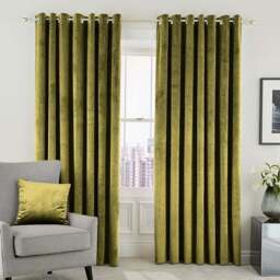 Helena Springfield Escala Lined Olive Curtains 168 x 229cm - Size: W 168 x D 229cm - Wilko