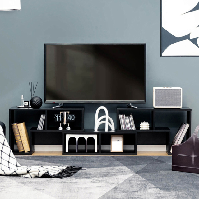 Costway Black Convertible TV Stand Set of 3 - Size: 76.2 x 38.1 x 20.32cm - Wilko - image 1