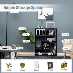Costway Black Convertible TV Stand Set of 3 - Size: 76.2 x 38.1 x 20.32cm - Wilko - thumbnail 5