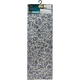 JVL Mega Grey Floral Latex Backed Door Runner 57 x 150cm - Size: 150 x 57 x 1cm - Blue - Wilko - thumbnail 4