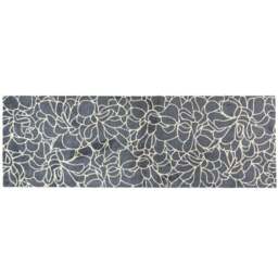 JVL Mega Grey Floral Latex Backed Door Runner 57 x 150cm - Size: 150 x 57 x 1cm - Blue - Wilko - thumbnail 1